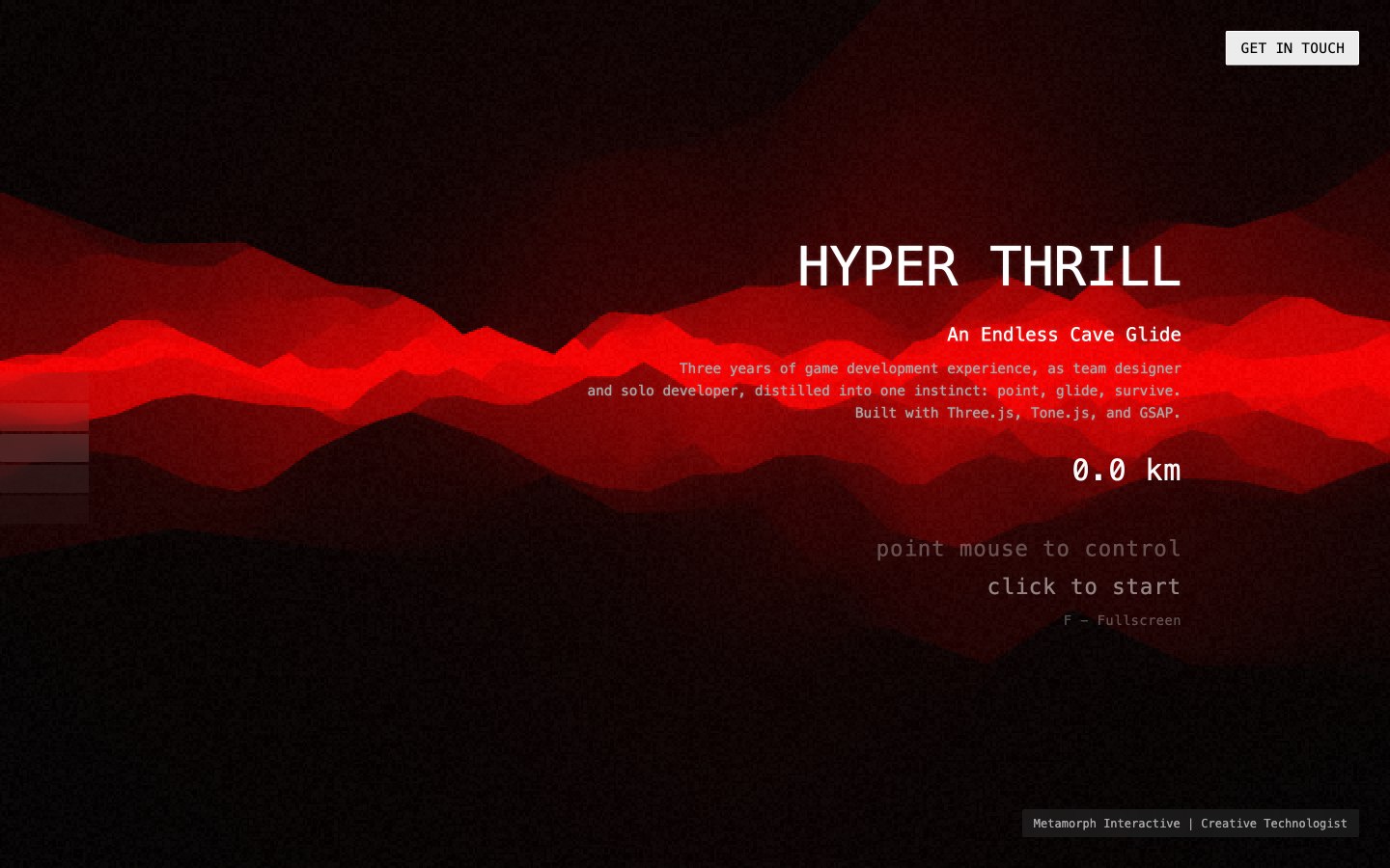 Hyper Thrill - endless cave glide game, attract-mode preview